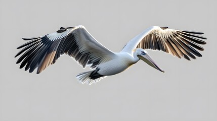Obraz premium Pelican flying isolated on transparent background