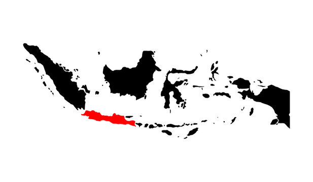 Indonesia detailed Java map shape, Flat web graphic concept icon symbol vector illustration .