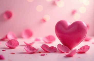 Obraz premium valentine background with hearts, Soft pink pastels background, wedding, anniversary, valentines theme and concept