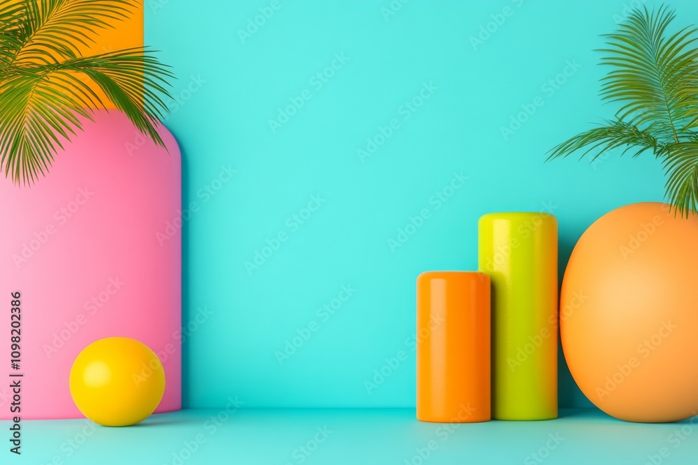 Fototapete Assessment interface in 3D, with colorful bar graphs and lifelike shadows emphasizing depth and realism
