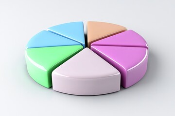 Obraz premium Assessment pie chart with clean, simple segments on a neutral background, highlighting clarity and focus