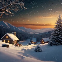 Christmas house in the forest