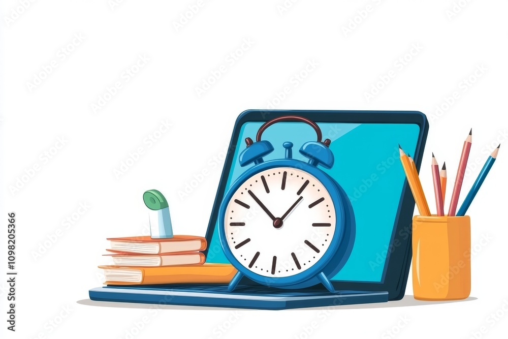 Aufkleber Online assessment on a laptop screen, showing multiple-choice questions with a timer counting down