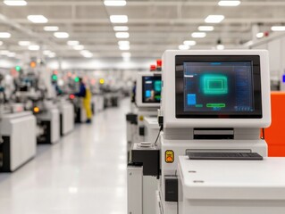 Modern manufacturing facility with advanced machines and technology.