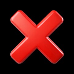 Negative Cross Mark 3d cartoon style illustration on transparent background. AI Generative