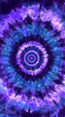 Obraz premium A mesmerizing swirl of purple and blue tie-dye patterns creating a vibrant, hypnotic effect.