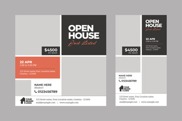 Real estate open house flyer, social media post and story template, Real Estate Services