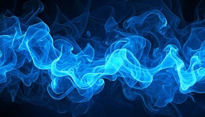 Fototapeta premium Neon blue smoke background.