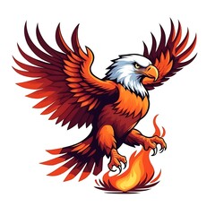 Fototapeta premium heating eagle - logo isolated on white background