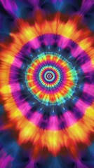 Vibrant circular pattern showcasing a blend of warm and cool colors, creating a mesmerizing visual effect.