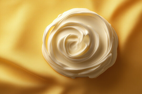 High-End Palmitoyl Pentapeptide-4 Cream Smooth Texture on a Warm Soft Background for Skincare Benefits