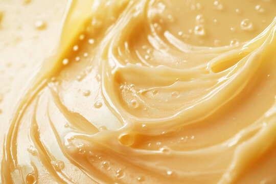 Advanced Palmitoyl Pentapeptide-4 Cream with Smooth Texture on a Soft Warm Background for Skin Enhancement