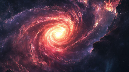 Stunning cosmic whirlpool of colors swirling through the vastness of space