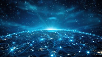 Fototapeta premium A digital representation of a networked globe, symbolizing connectivity and technology.