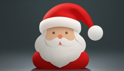 Obraz premium 둥근 얼굴과 하얀 수염이 강조된 산타클로스 일러스트