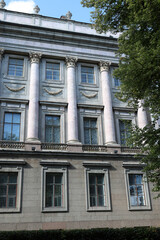 Saint Petersburg, Russia, August 18, 2024: Facade of the historic building - the Marble Palace