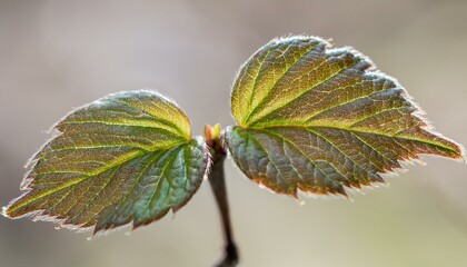 작은 나뭇잎 두장