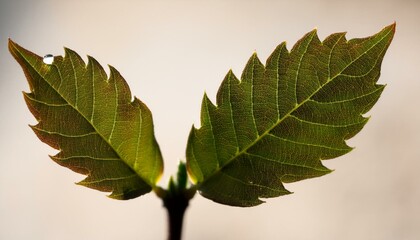 Fototapeta premium 작은 나뭇잎 두장