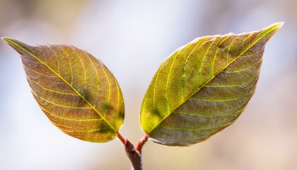 Fototapeta premium 작은 나뭇잎 두장