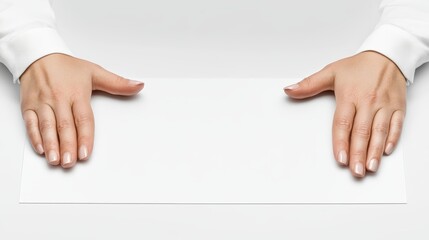 Person holding paper, conveying message, note, or information via document. focus on communication and writing in hand.