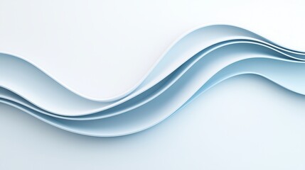 Obraz premium 3D Render of Abstract Pastel Blue Wave Background