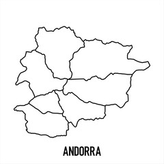 Obraz premium andorra - solid black outline border map of country area. Simple flat vector illustration.