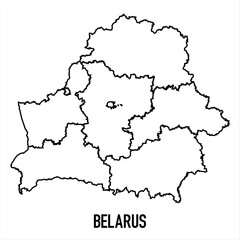 Obraz premium belarus - solid black outline border map of country area. Simple flat vector illustration.