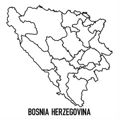Obraz premium bosnia herzegovina - solid black outline border map of country area. Simple flat vector illustration.