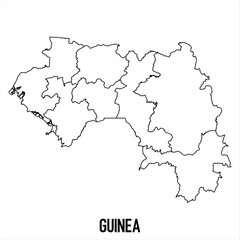 Fototapeta premium guinea - solid black outline border map of country area. Simple flat vector illustration.
