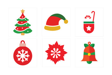 Festive Merry Christmas Elements  Perfect for Holiday Creative Designs