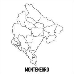 Obraz premium montenegro - solid black outline border map of country area. Simple flat vector illustration.