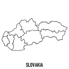 Obraz premium slovakia - solid black outline border map of country area. Simple flat vector illustration.