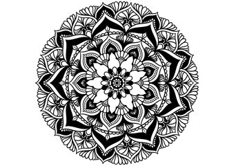 Fototapeta premium mandala floral pattern for design,features stunning details that create a timeless and mesmerizing design. Perfect for home decor, textiles, and stationery,Coloring book,anti-stress, for coloring k