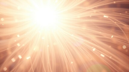 A radiant burst of light illuminates the darkness with soft, delicate rays, creating a captivating interplay of warm hues and ethereal glow.