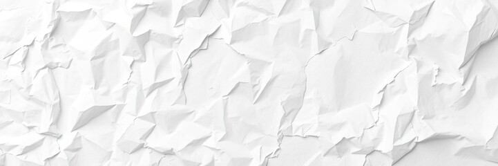 Obraz premium Abstract white crumpled paper with scattered creases and folds, minimalist art, paper crafting
