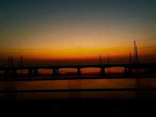 sunset on the bridge