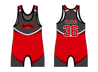 Wrestling singlets design with an elegant edgy and wild look. Sports gear template mockup perfect fit for all sports. The designs that go on casual wear, shirts, fashion apparel, and all kind 
