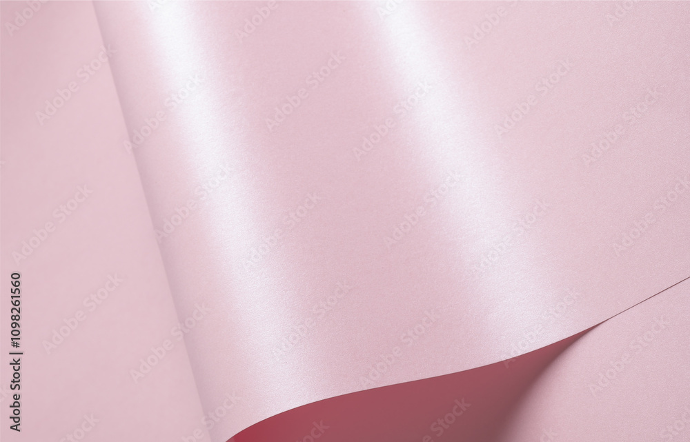 Aufkleber Pink paper background with a glossy texture and shimmering glow. Featuring subtle gradients, smooth curves, and reflective highlights, it creates a modern and elegant design.