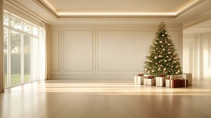 Christmas Tree in Elegant Room.
