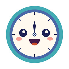 Obraz premium Set of Cute Alarm Clocks– Cartoon Style Illustrations on white background