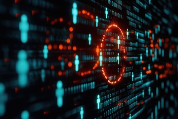 Fototapeta premium Security Risks. Network threat detection within cybersecurity, preventing data breaches, continuous, vigilant