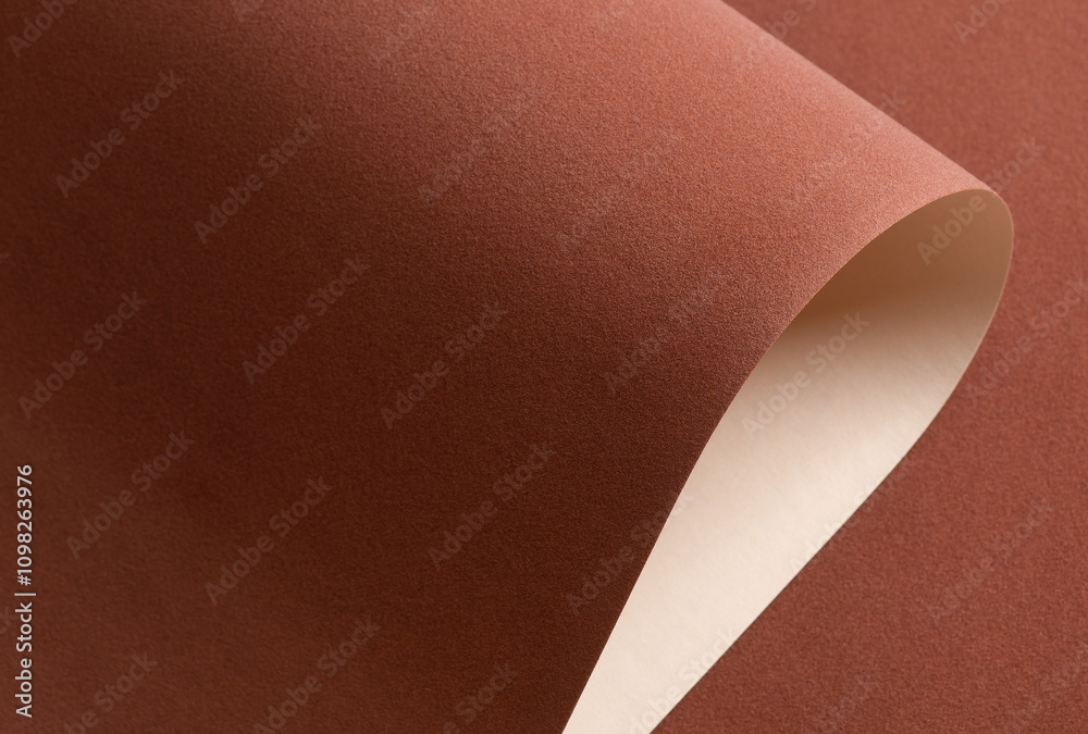 Poster terracotta velvet like paper background with a soft, matte texture and elegant folds. reddish brown 