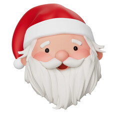Papai noel cartoon 3D transparent background