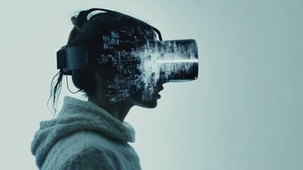 Immersive Virtual Reality Experience: A Woman Explores Digital Worlds