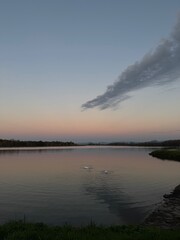 sunset over the river