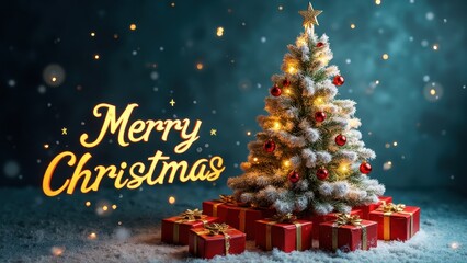 Brightly Decorated Christmas Tree With Gifts and Festive Cheer