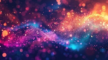Fototapeta premium Vibrant Abstract Background with Glowing Bokeh Lights