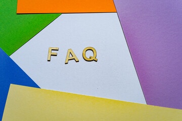 Illustrative lettering graphic photo with lettering on the topic FAQ