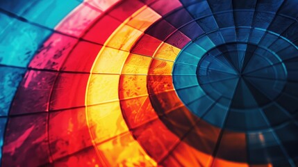 Fototapeta premium Vivid Colorful Abstract Spiral with Geometric Patterns