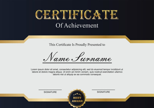 Elegant Professional Certificate Template – Luxury Achievement Award Design